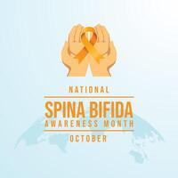 National Spina Bifida Awareness Month design template good for celebration usage. Spina Bifida design. Yellow ribbon design. Flat design. eps 10. vector