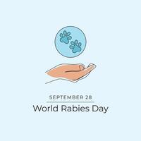 World Rabies Day design template good for celebration usage. World Rabies Day design. Continuous line drawing. eps 10. vector