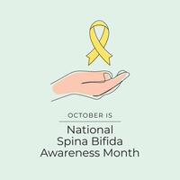 National Spina Bifida Awareness Month design template good for celebration usage. Spina Bifida design. Yellow ribbon design. Continuous line drawing. eps 10. vector