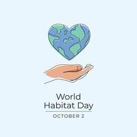 World Habitat Day design template good for celebration template. World Habitat Day design. Continuous line drawing. eps 10. vector