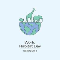 World Habitat Day design template good for celebration template. World Habitat Day design. Continuous line drawing. eps 10. vector