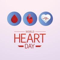 World Heart Day design template good for celebration usage. World Heart Day design. flat design. eps 10. vector