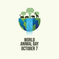 World Animal Day design template good for celebration usage. World Animal Day design. flat design. eps 10. vector