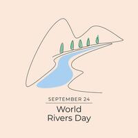 World Rivers Day design template good for celebration usage. World Rivers Day design. Continuous line drawing. eps 10. vector