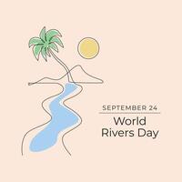 World Rivers Day design template good for celebration usage. World Rivers Day design. Continuous line drawing. eps 10. vector