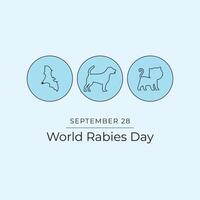 World Rabies Day design template good for celebration usage. World Rabies Day design. Continuous line drawing. eps 10. vector