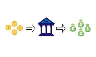 illustration graphic of saving in the bank can be profitable vector