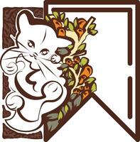 Bookmark, Favorite, Save Icon with Kitten for Cat Lovers vector