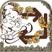 Media Repeat and Replay Icon with Kitten for Cat Lovers vector