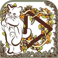 Play, Media Play, Play Arrow Icon with Kitten for Cat Lovers vector