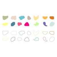 Blob shape organic, illustration set. colorful round forms vector