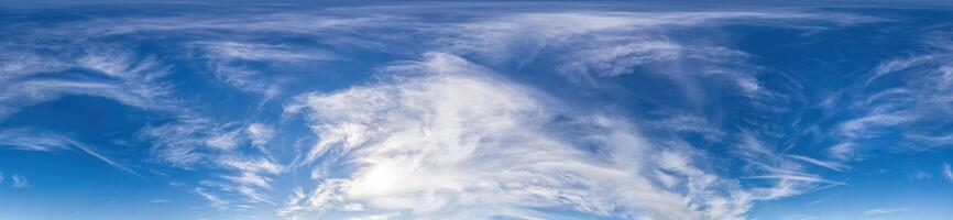 sky part of panorama with clouds, without ground, for easy use in 3D graphics and panorama for composites in aerial and ground spherical panoramas as a sky dome. photo