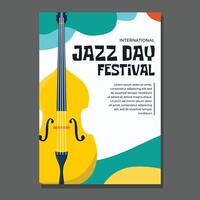 illustration colorful summer Jazz music festival banner flat design vector