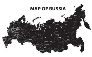Geography politics map of countries. Map of Russia and France with country capital, state capital and major city. vector
