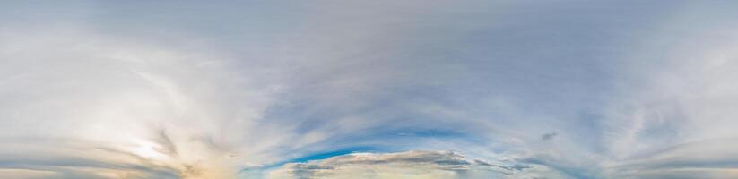 sky panorama with Altostratus clouds in Seamless spherical equirectangular format with complete zenith for use in 3D graphics, game and composites in aerial drone 360 degree panoramas as sky dome photo