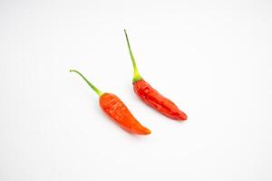 Red cayenne pepper. in Group. typical Indonesian. isolated on white background. photo