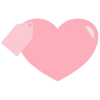 Pink heart tagged png