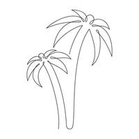 Palm in one continuous line. One line drawing, minimalism. vector