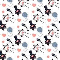kitten seamless pattern vector