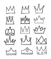 Scribble crown line vector