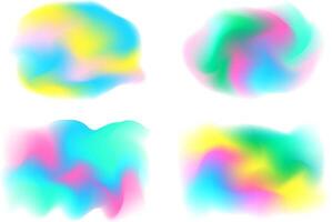 Neon gradient background's set. Abstract form isolated on white background. Vibrant color blending design template vector