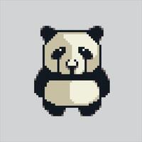 Pixel art illustration Panda. Pixelated Panda. Cute China Panda animal icon pixelated for the pixel art game and icon for website and game. old school retro. vector