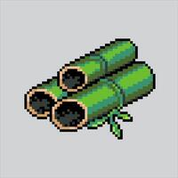 Pixel art illustration Bamboo. Pixelated Bamboo. Bamboo pixelated for the pixel art game and icon for website and game. old school retro. vector