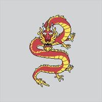 Pixel art illustration Dragon. Pixelated Dragon. Dragon icon pixelated for the pixel art game and icon for website and game. old school retro. vector