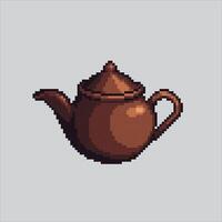 Pixel art illustration Teapot. Pixelated Teapot. Teapot icon pixelated for the pixel art game and icon for website and game. old school retro. vector