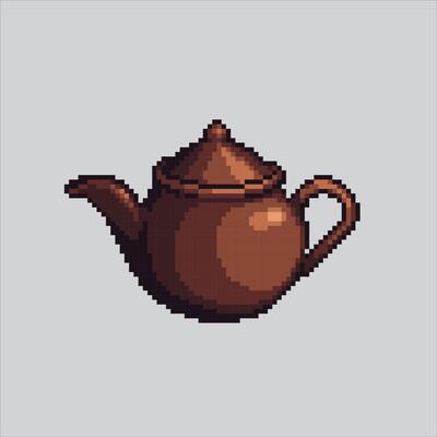 Pixel art illustration Teapot. Pixelated Teapot. Teapot icon pixelated for the pixel art game and icon for website and game. old school retro.
