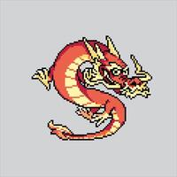 Pixel art illustration Dragon. Pixelated Dragon. Dragon icon pixelated for the pixel art game and icon for website and game. old school retro. vector