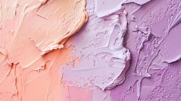 Soft peach hues melt into pale lavender tones creating a dreamy rough pastel gradient that captures the essence of a serene summer evening photo