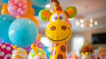 Bright and cheerful balloon animal centerpieces bringing a playful touch to any occasion photo