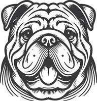 Line art French bulldog illustration. Ink style, cute animal for print linear silhouette. vector