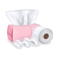 Illustration of tissue box and tissue roll vector