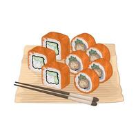 Illustration of sushi roll vector