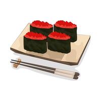 Illustration of salmon roe sushi vector