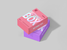 Realistic Rectangle Packaging Box 3D Rendering Mock-up easy to change colors - Mockup for branding psd