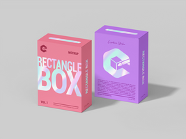 White blank product box Mockup with realistic look - Studio Rectangle box mock up psd