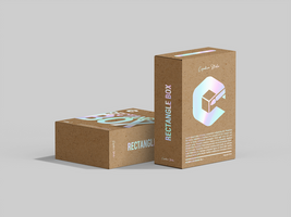Realistic Software Kraft Box 3D Mock-up or Mockup easy to change colors psd