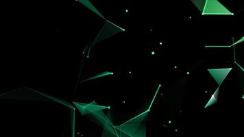 green abstract plexus on black background video