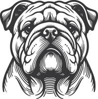 Line art French bulldog illustration. Ink style, cute animal for print linear silhouette. vector