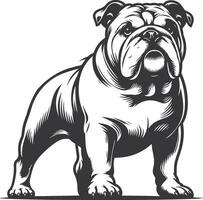 Emotional bulldog silhouette design vector