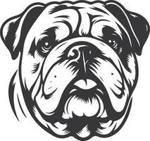 Emotional bulldog silhouette design vector
