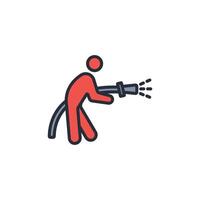 firefighter icon. .Editable stroke.linear style sign for use web design,logo.Symbol illustration. vector