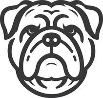Line art French bulldog illustration. Ink style, cute animal for print linear silhouette. vector
