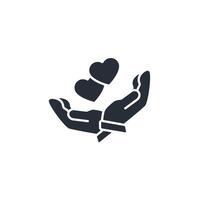 Charity icon. .Editable stroke.linear style sign for use web design,logo.Symbol illustration. vector