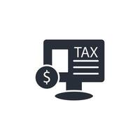 online tax icon. .Editable stroke.linear style sign for use web design,logo.Symbol illustration. vector