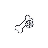 bone cancer icon. .Editable stroke.linear style sign for use web design,logo.Symbol illustration. vector