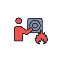 Fire alarm icon. .Editable stroke.linear style sign for use web design,logo.Symbol illustration. vector